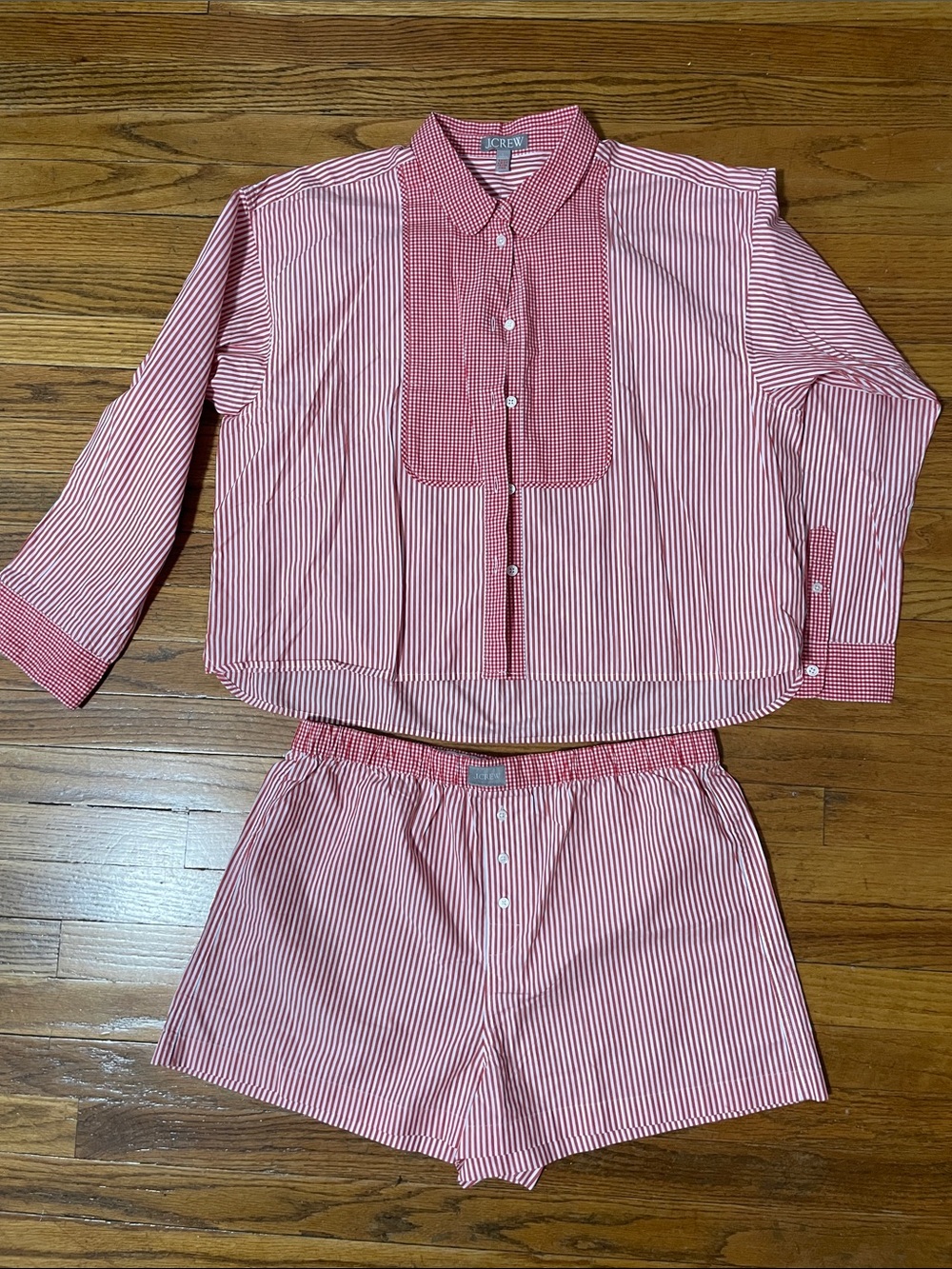J.Crew 100% cotton long sleeve top and short pajama set size L